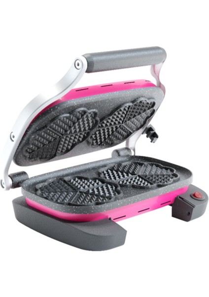 Pembe Retro Çiftli Waffle Makinesi, Pratik ve Şık Tasarım