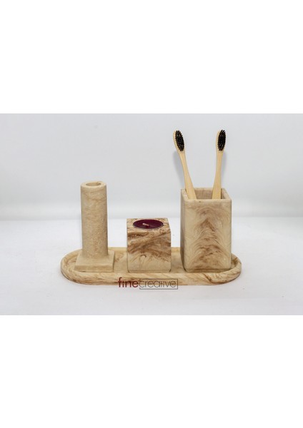 4'lü Mermer Desenli Görünümlü Banyo Seti Tuvalet Wc Sıvı Sabunluk Diş Fırçalığı Beton Aksesuar Takım fiyatları