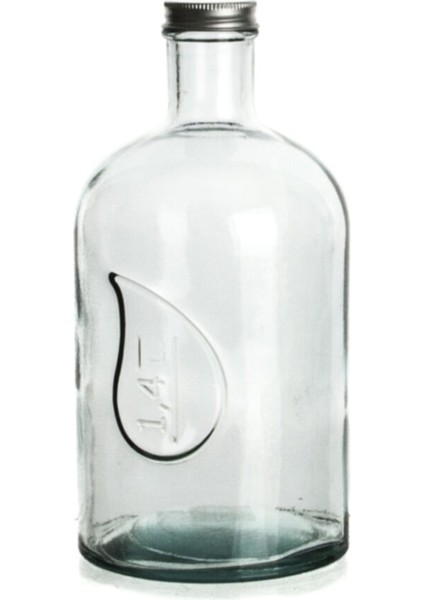 Beyaz Metal Kapaklı 1400 ml Şişe, Dayanıklı ve Şık Tasarım