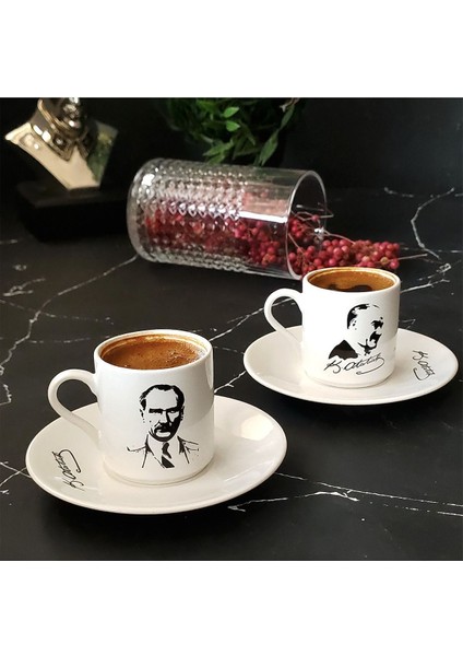 Şık 2 Kişilik Beyaz Kahve Fincan Takımı, Modern Tasarım, Şıklık ve Kullanışlılık Sağlar. modelleri