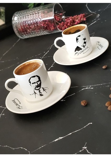 Şık 2 Kişilik Beyaz Kahve Fincan Takımı, Modern Tasarım, Şıklık ve Kullanışlılık Sağlar. fırsatları