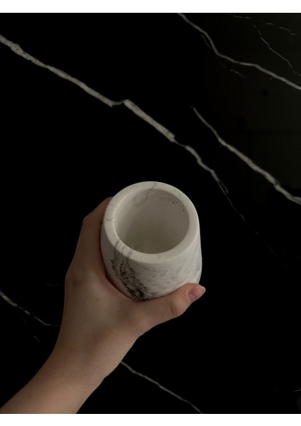 Beton Kalemlik Dekoratif Aksesuar El Yapımı Diş Fırçalık Minik Vazo