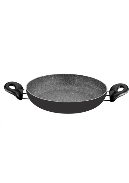 Şık Siyah 22 cm Dinamik Taş Sahan, Dayanıklı ve Hızlı Isınan Tava