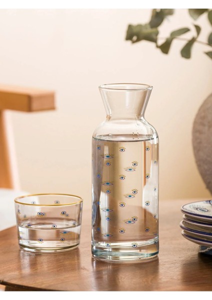 Mavi Göz Baskılı, Şık 700 ml Sürahi, Günlük Kullanım ve Davetler Için Ideal