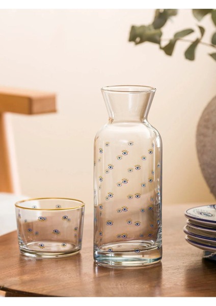 Mavi Göz Baskılı, Şık 700 ml Sürahi, Günlük Kullanım ve Davetler Için Ideal fiyatları