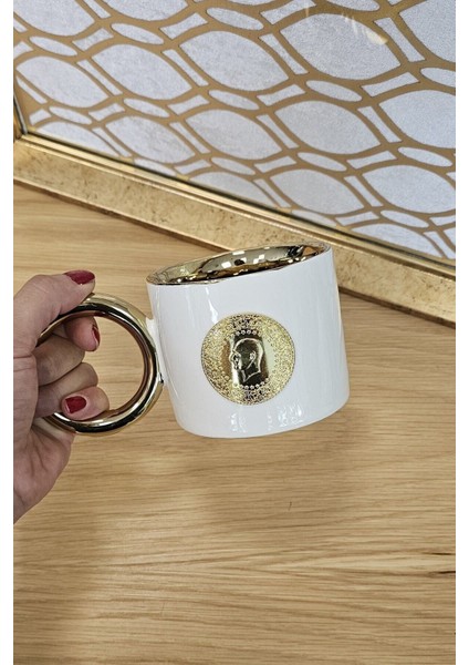 Altın Detaylı Porselen Kupa, 250 Ml, Şık ve Zarif Tasarım fırsatları