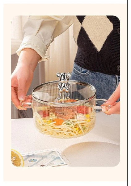 Turuncu, Isıya Dayanıklı Borosilikat Cam Ayıcık Figürlü Ocak Tencere, 1 Adet fiyatları