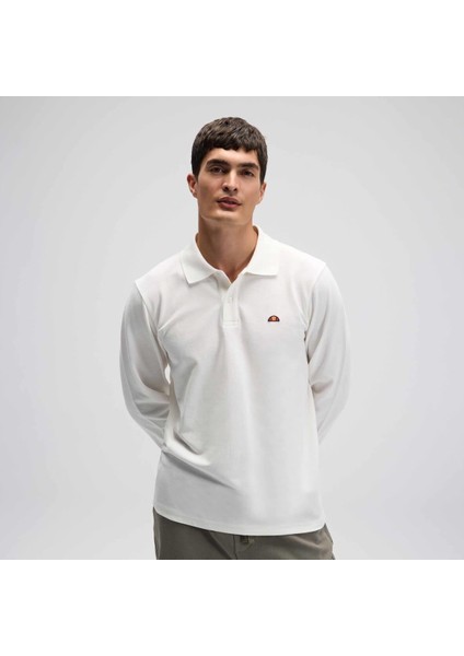 EM582-OF Erkek Polo Yaka Sweatshirt - Kırık Beyaz