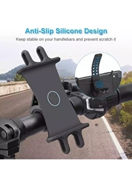 Silikon Motosiklet Telefon Tutucu 4.7-6.5 İnç Uyumlu Esnek Malzeme ile fırsatları
