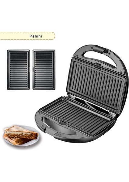 6'lı Çok Fonksiyonlu Tost, Waffle, Donut, Kurabiye, Sandviç Makinesi Siyah indirimleri