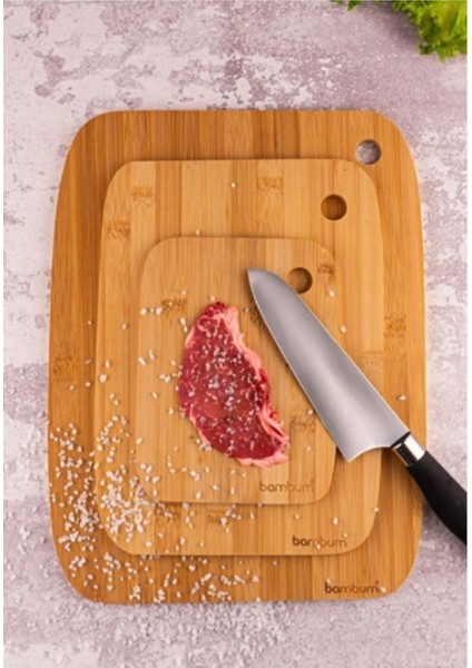 3'lü Kesme Tahtası Seti Bej, Dayanıklı ve Şık Mutfak Gereci