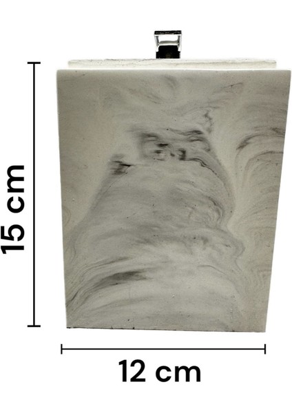 Mermer Desenli Banyo Tuvalet Wc Mini Boy Beton Çöp Kovası 2 Litre fiyatları