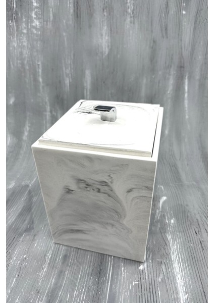 Mermer Desenli Banyo Tuvalet Wc Mini Boy Beton Çöp Kovası 2 Litre indirimleri