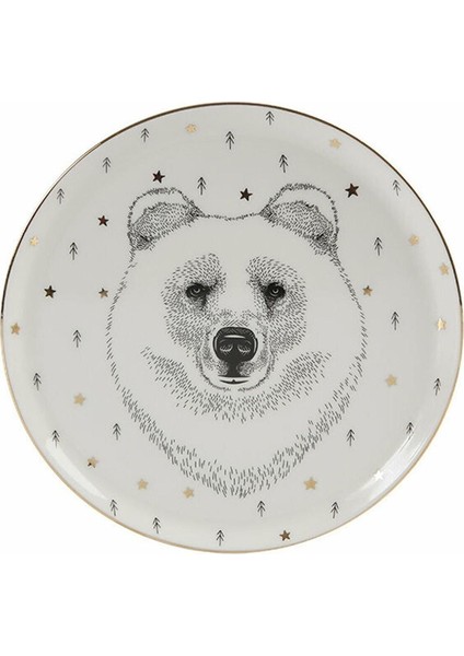 Beyaz Düz Tabak 20 cm Forest Bear, Şık ve Kullanışlı Mutfak Gereci