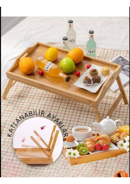 Çok Renkli Bambu Ayaklı Ahşap Dekoratif Sunum Tepsisi fiyatları