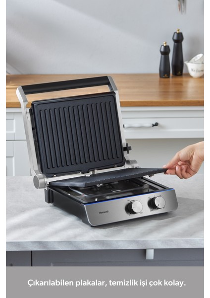 Paslanmaz Gövdeli Döküm Plakalı Tost ve Izgara Makinesi