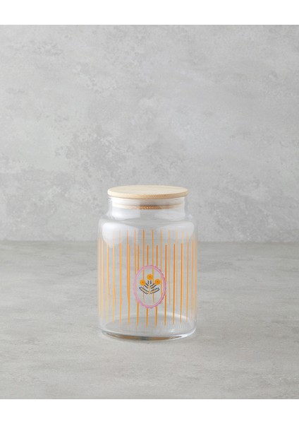 Şık 800 ml Turuncu Cam Kavanoz, Retro Tarzıyla Mutfağınıza Renk Katar