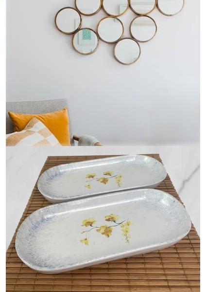 Şık 26CM Kayık Salata Tabağı Çift Seti, Zarif ve Kullanışlı Tasarım