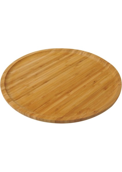 Bambu Lily Dönen Servis Tabağı, 28CM, Kahverengi, Şık ve Kullanışlı.