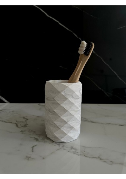 Dekoratif Beton Diş Fırçalık El Yapımı Banyo Aksesuarı Masaüstü Kalem Kutusu