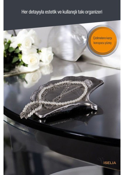 Şık Takı ve Makyaj Düzenleyici, Gümüş Renk, Eskitme Detaylı, 19 Parça Modeli fırsatları