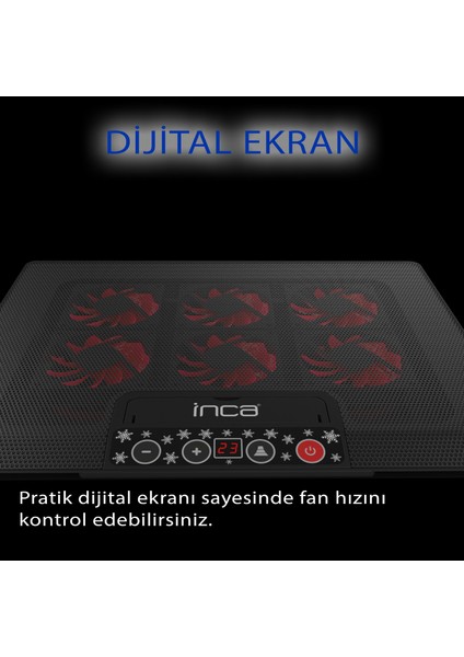 INC-601GMS 6x Fan, Control Panel, 2x Usb, 6 Stage Gamıng Notebook Cooler 7 "-17" 50 TL STEAM CÜZDAN KODU) fiyatları