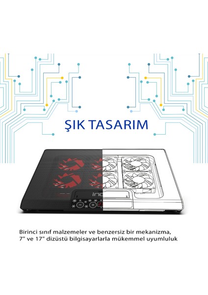 INC-601GMS 6x Fan, Control Panel, 2x Usb, 6 Stage Gamıng Notebook Cooler 7 "-17" 50 TL STEAM CÜZDAN KODU) fırsatları