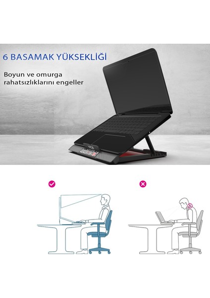 INC-601GMS 6x Fan, Control Panel, 2x Usb, 6 Stage Gamıng Notebook Cooler 7 "-17" 50 TL STEAM CÜZDAN KODU)