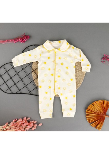 Güneş Detaylı Çıtçıtlı Unisex Tulum