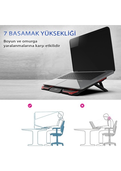 INC-611GMS Arrax Gamıng Notebook Cooler 5x Fan, 6 Steps, 2x Usb, 13 "-17" fırsatları