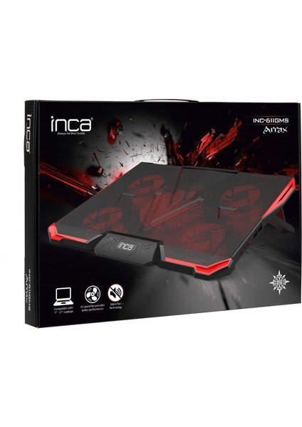 INC-611GMS Arrax Gamıng Notebook Cooler 5x Fan, 6 Steps, 2x Usb, 13 "-17"