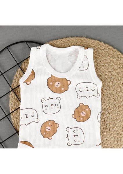 Pamuklu Ayıcık Desenli Çıtçıtlı Unisex Badi fiyatları