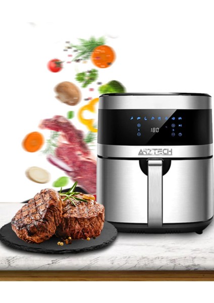 Geniş Kapasiteli Airfryer 6.5 Lt ve 3'lü Çelik Izgara Seti Siyah fiyatları