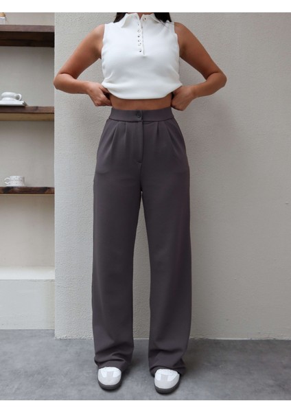 Pile Detay Likralı Pantolon