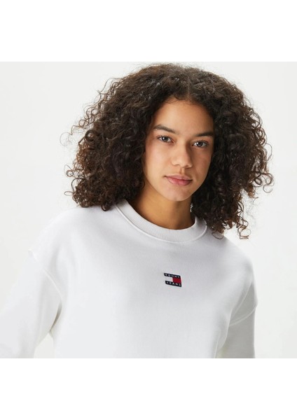 Tjw Armalı Kutu Kesim Bisiklet Yaka Kadın Beyaz Kazak DW0DW17325YBH fırsatları