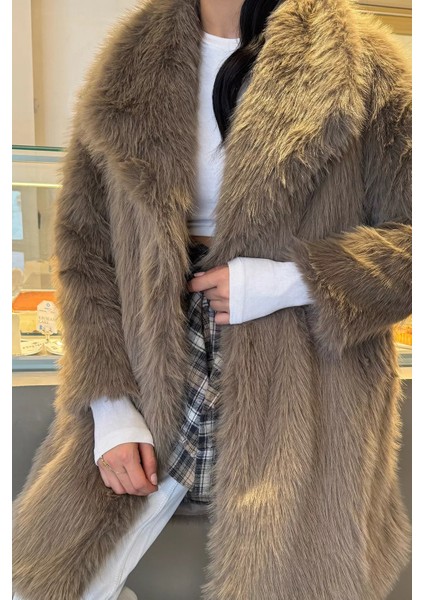 Kadın Astarlı Kürklü Uzun Mont P-00018371 indirimleri