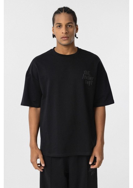 Oversize Baskılı Eşofman Takım Siyah indirimleri