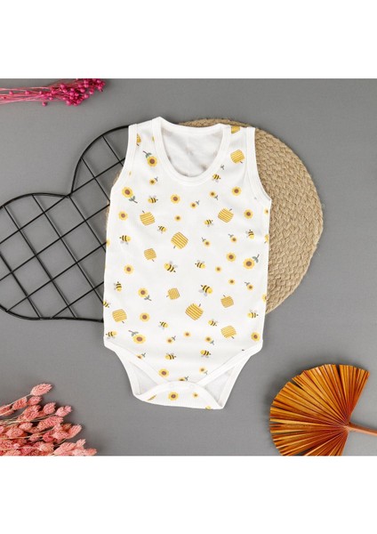 Rahat Arı Desenli Çıtçıtlı Unisex Badi