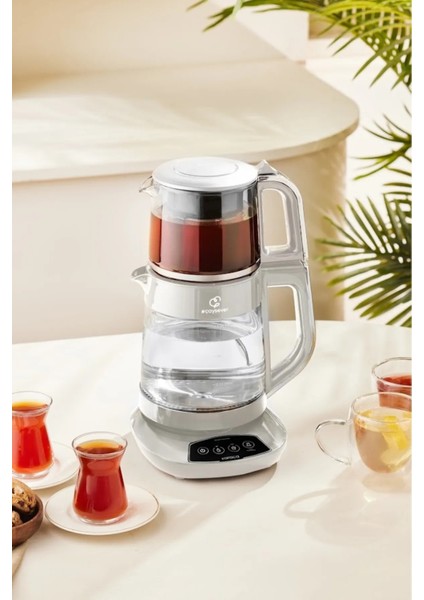 Aile Boyu Çok Fonksiyonlu Cam Çay ve Sıvı Isıtıcı, 1700W, Gri fırsatları