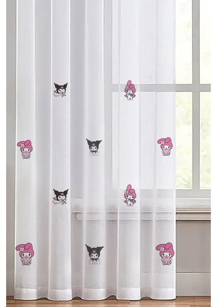 My Melodi ve Kuromili Kız Çocuk Odası Tül Perde (Pilesiz) Özel Ölçü Yapılır.