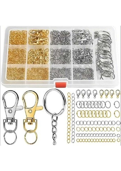 Gold ve Gümüş Uzatma Zinciri,papağan,bağlantı Halkası ve Anahtarlık Klipsleri Seti