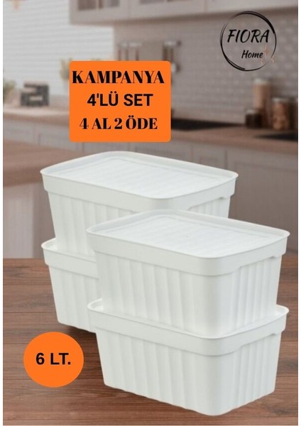 4'lü Set 6.lt.çok Amaçlı Saklama Kutusu