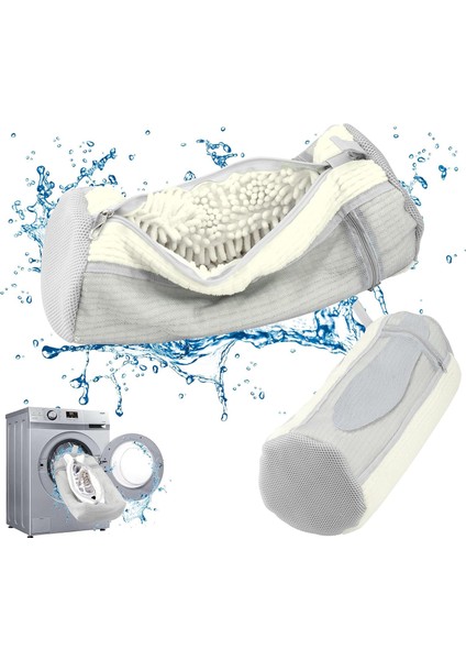 Kilitli Fermuarlı Ayakkabı Yıkama Kapağı Çamaşır Makinesi Çamaşır Çantası Tembel Ayakkabı Yıkama Çantası (Yurt Dışından)
