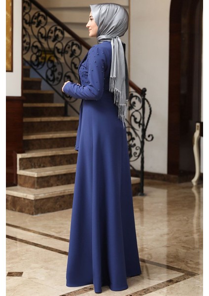Manolya Tesettür Elbise Indigo modelleri