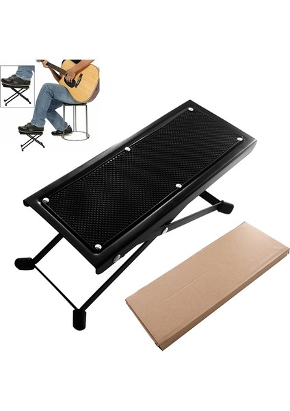 Gitar Ayağı 4 Pozisyon Yüksekliği Ayarlanabilir Katlanabilir Pedal Desteği Basamaklı Ayak Taburesi Siyah (Yurt Dışından) fiyatları