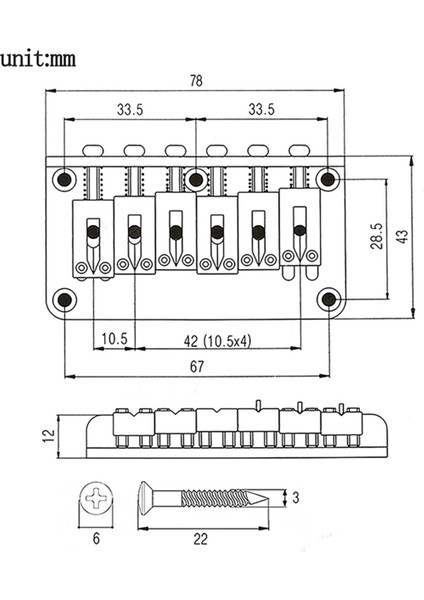 Telli Gitar Eyerleri Aksesuarlar Için Vidalı Köprü Yedek Krom, Üstten Yüklemeli B (Yurt Dışından) fiyatları