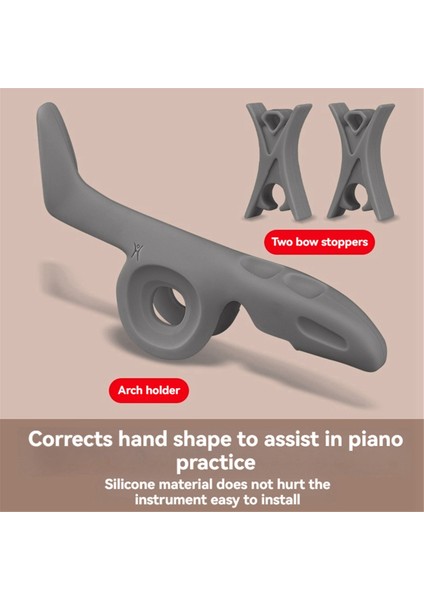 Silikon Keman Düzeltme Duruş Kavrama Yay Poz Ortezleri Düzeltme Keman Aksesuarı Parmak Eğitim Aracı Beyaz (Yurt Dışından)