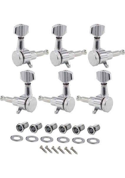 Adet 1:18 Kilitli Tel Fonksiyonlu Elektrik Gitar Düğmeleri Arka Kilitli Tamamen Kapalı Büküm Milleri (Yurt Dışından)