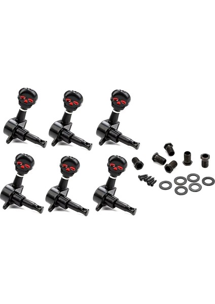 Adet Kafatası Başlı Gitar Akort Burgusu Metal Akort Burguları Elektrik Yedek Parçaları 6r (Yurt Dışından) fırsatları