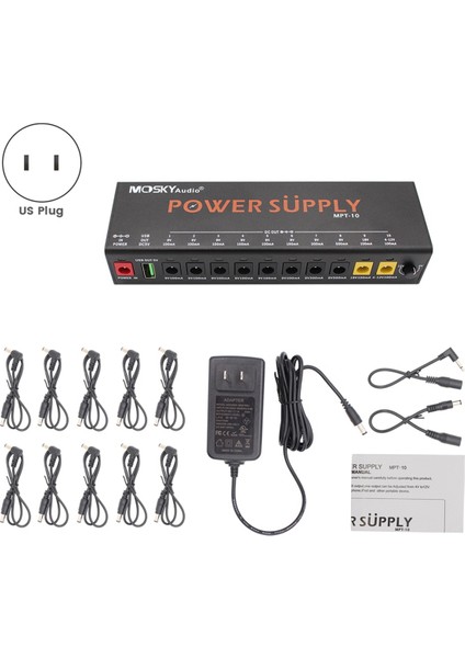 -10 Gitar Güç Kaynağı 10 Izole Dc Çıkışı/ 9V 12V 18V Efekt Pedalı Için 4-12V USB Çıkışı, Abd Fişi (Yurt Dışından) indirimleri
